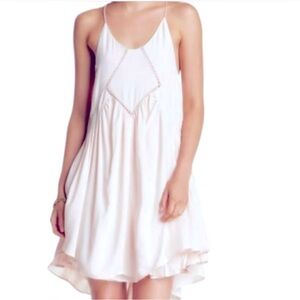 Romeo & Juliet Ivory strappy spaghetti halter tiered mini Swing Dress Size S